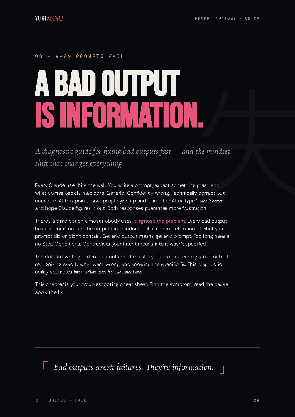 Inside page: sample prompt dissected line by line