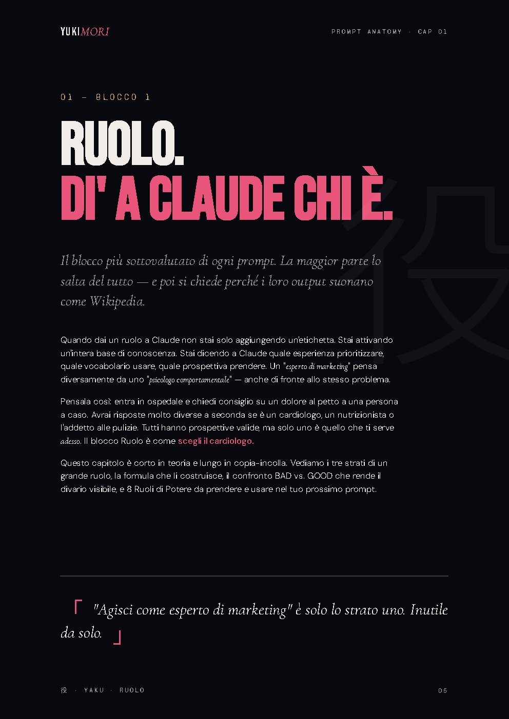Pagina interna: introduzione al framework a 6 blocchi